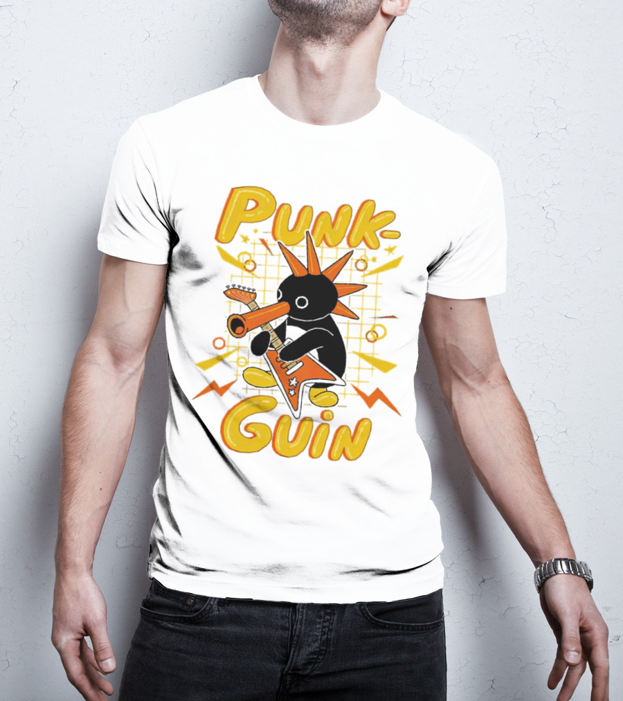 Punk-Guin Penguins Playing Musical Punk Guin T-Shirt