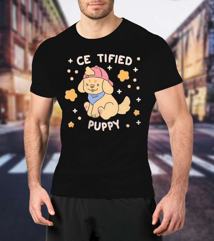 Certified Cute Puppy With Hat And Bandana T-Shirt