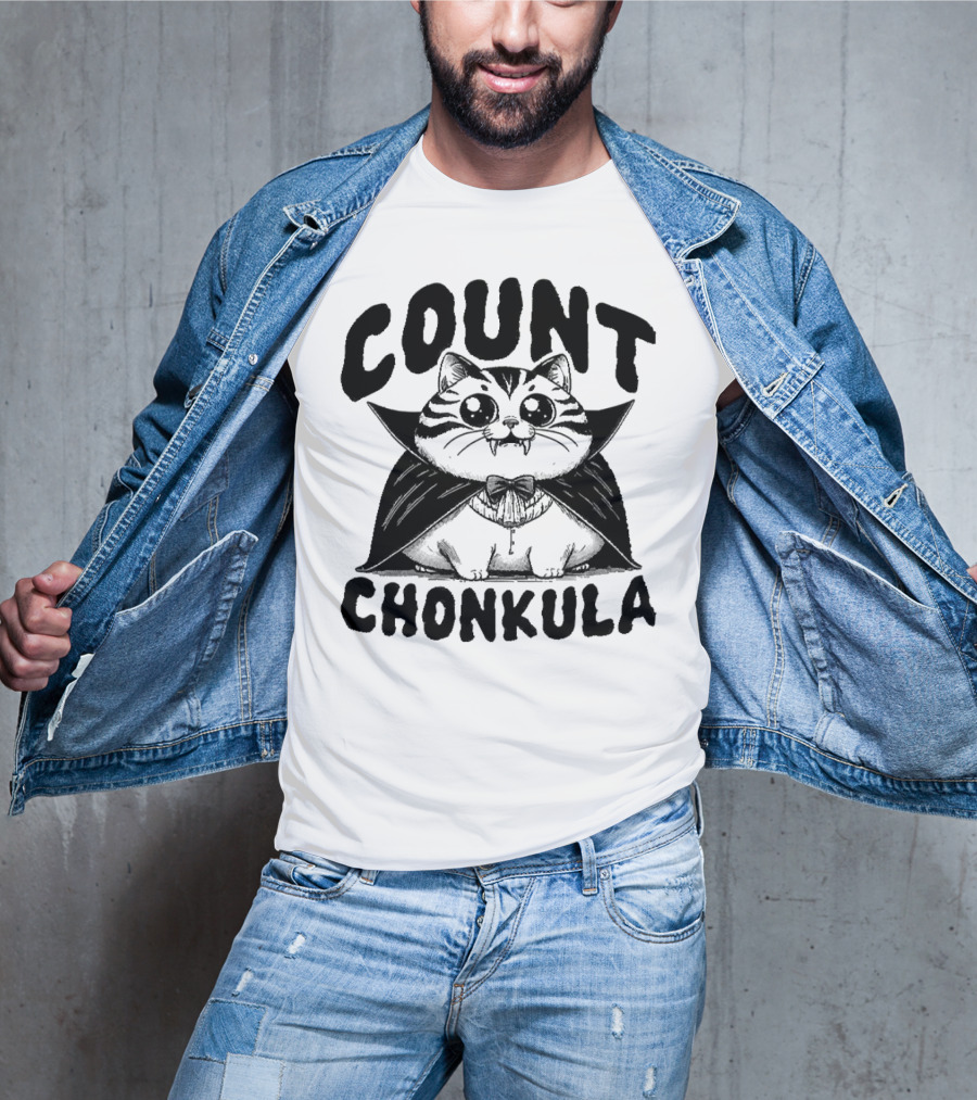 Count Chonkula Cat In Vampire Costume T-Shirt