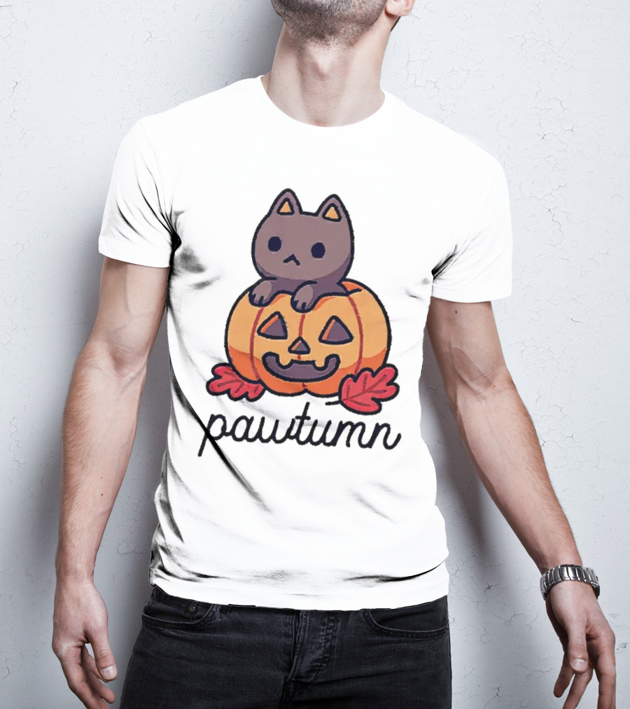 Halloween Cat Pawtumn Pumpkin T-Shirt