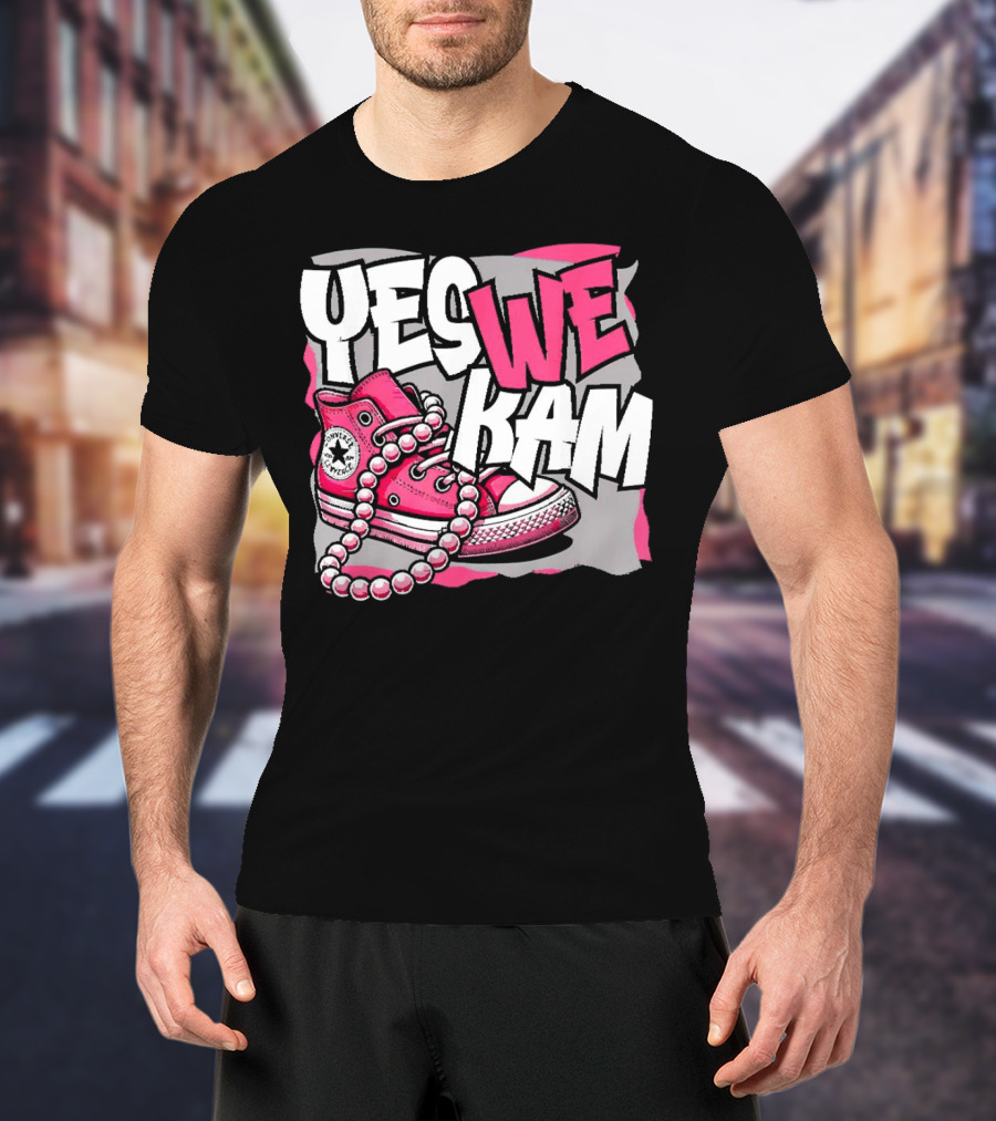 Yes We Kam Madam Shoes And Pearls Converse Sneakers T-Shirt