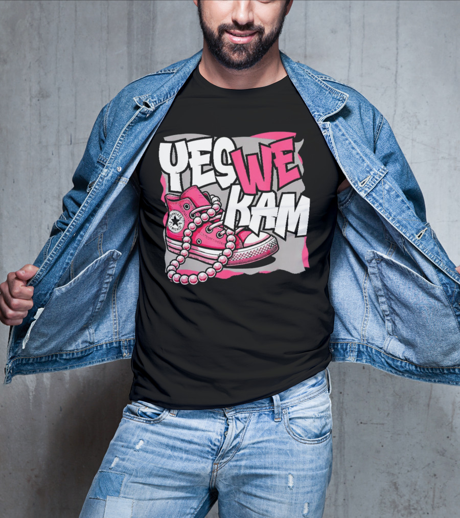 Yes We Kam Madam Shoes And Pearls Converse Sneakers T-Shirt
