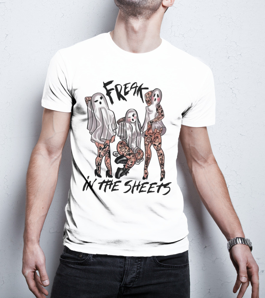 Ghosts Freak In The Sheets Tattooed Spooky T-Shirt