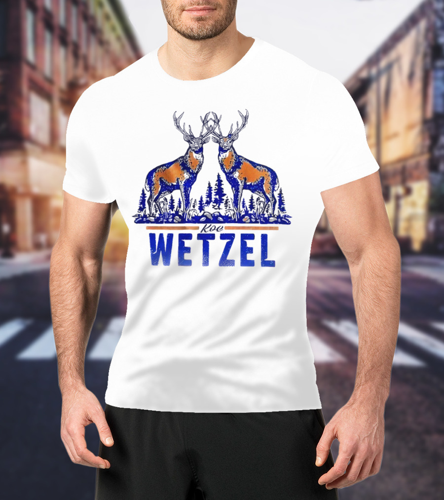 Koe Wetzel Double Deer Forest Blue Orange T-Shirt