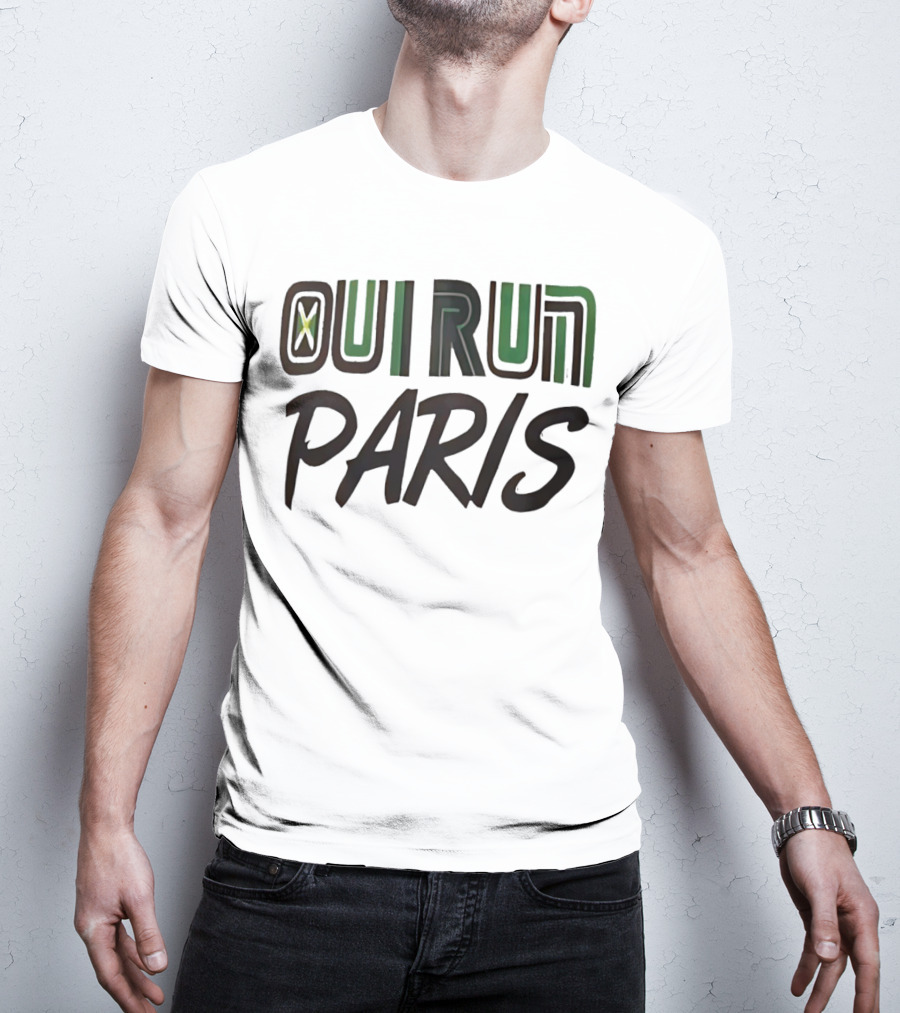 OUI RUN PARIS Star Lettering T-Shirt