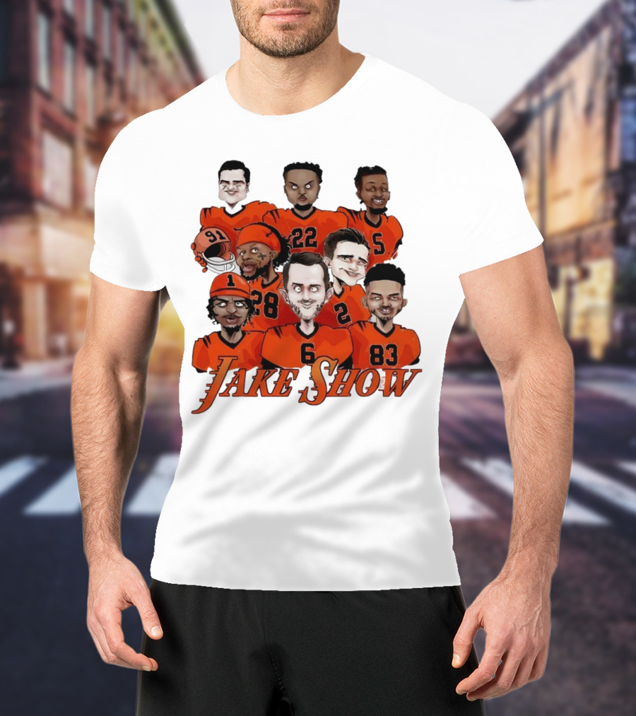 Jake Show Cartoon Cincinnati Bengals Football Players T-Shirt