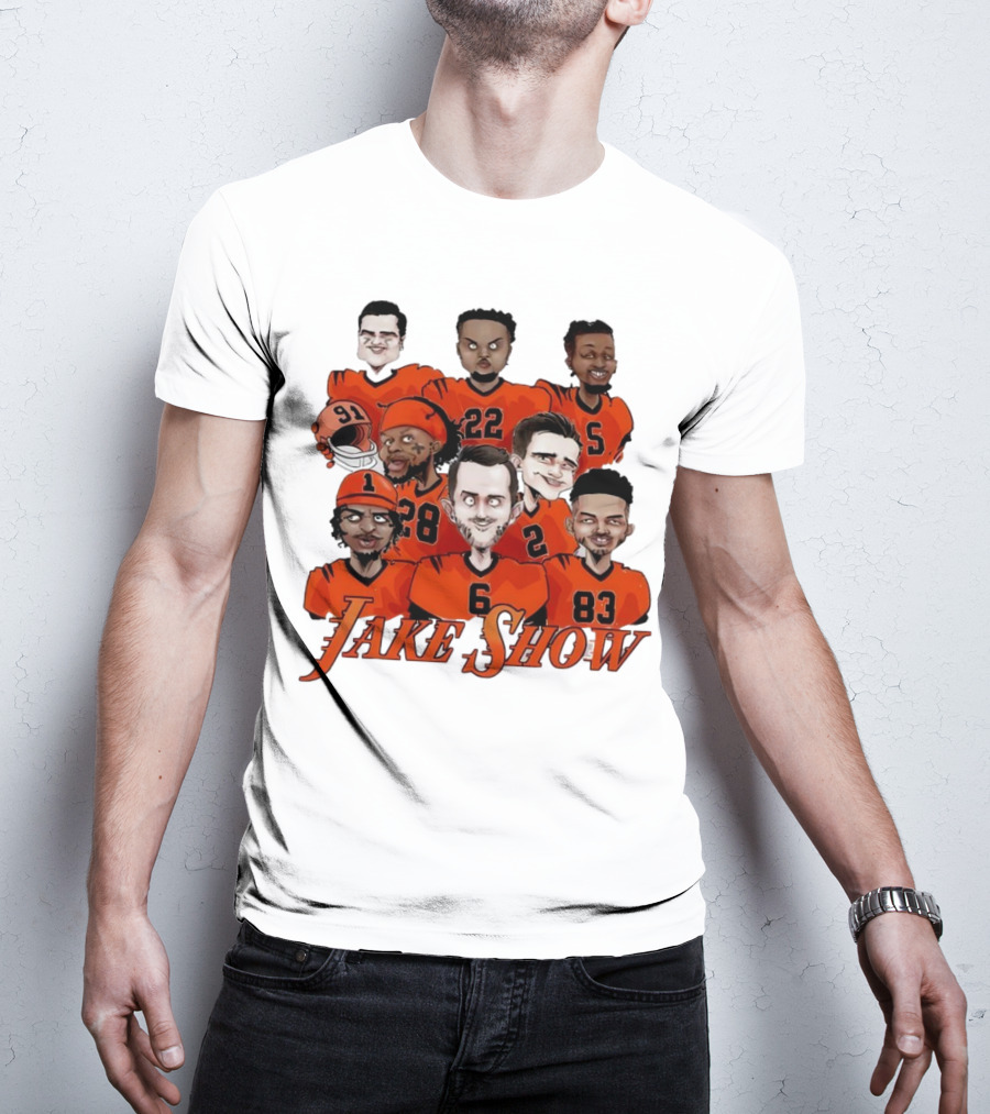 Jake Show Cartoon Cincinnati Bengals Football Players T-Shirt