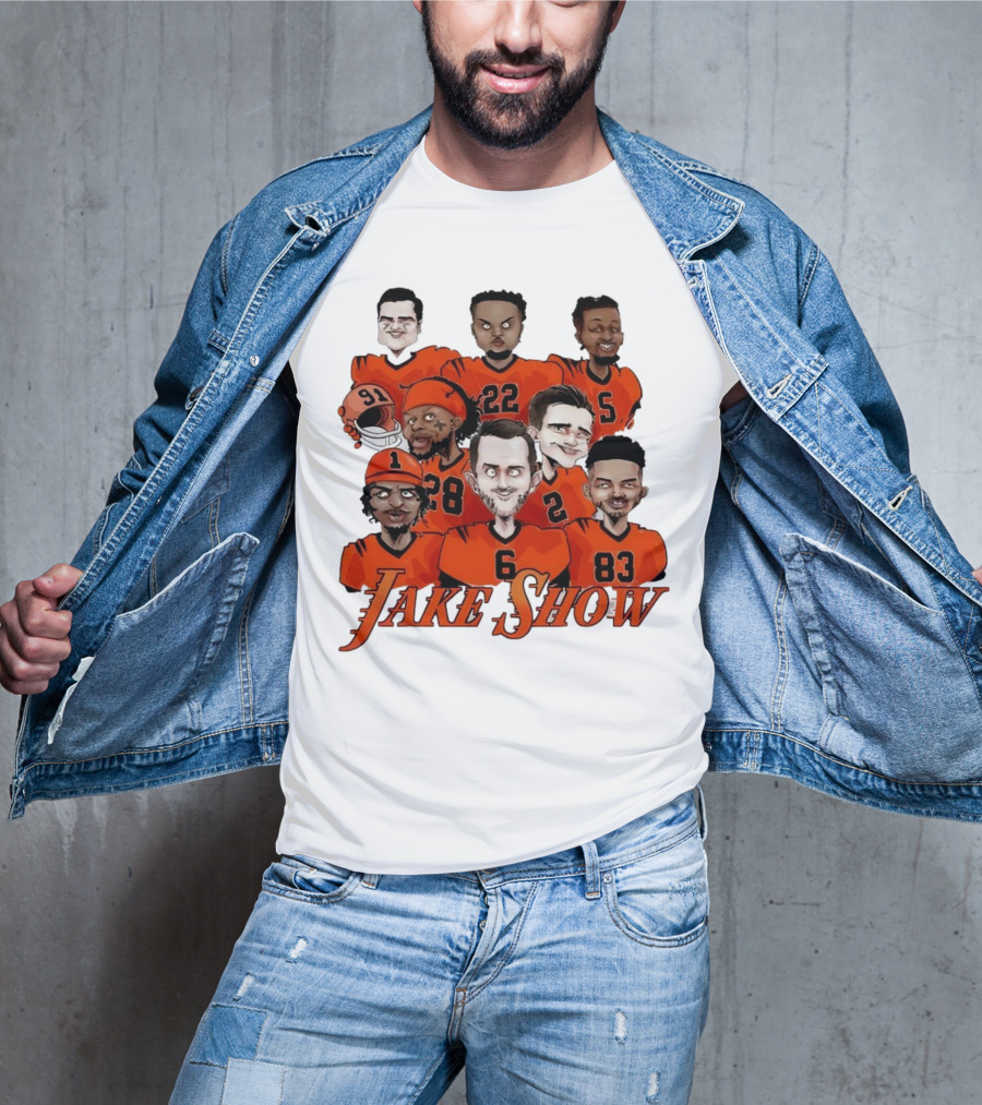 Jake Show Cartoon Cincinnati Bengals Football Players T-Shirt