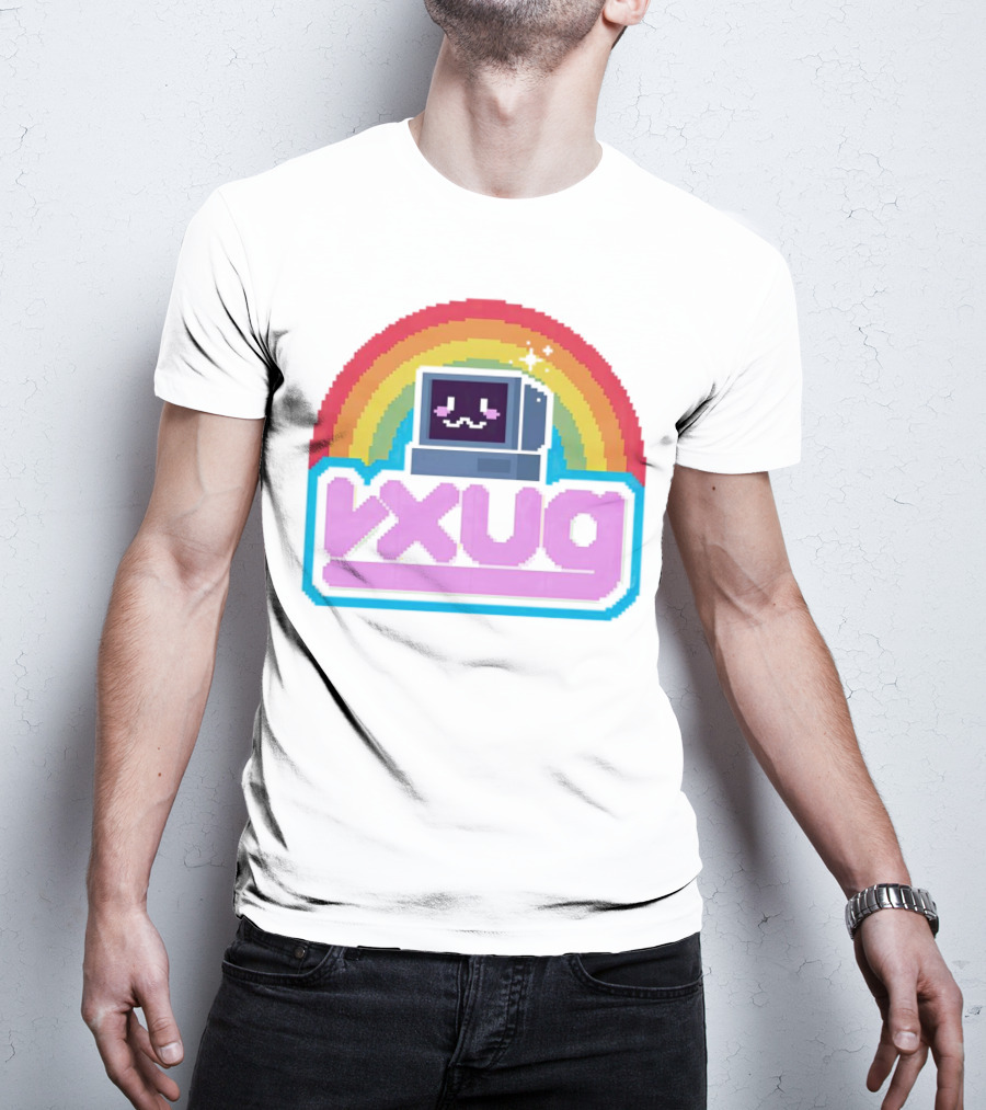 Rainbow Vxug Pixel Art Retro Computer T-Shirt