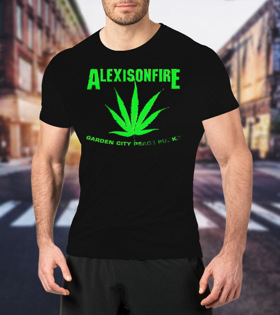 Alexisonfire Garden City Peace Punks Green Leaf T-Shirt