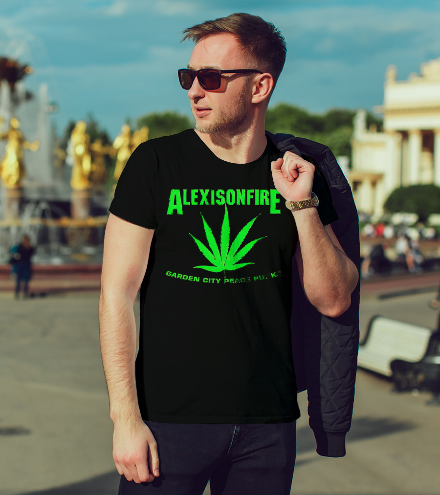 Alexisonfire Garden City Peace Punks Green Leaf T-Shirt