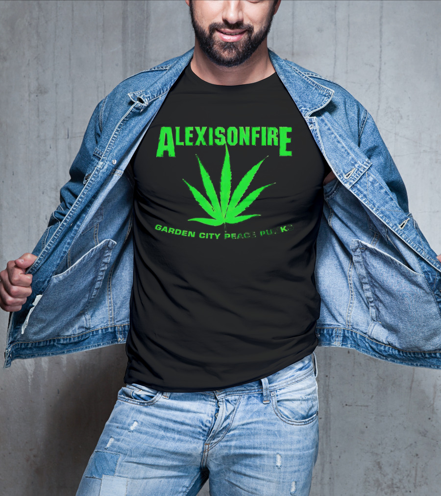 Alexisonfire Garden City Peace Punks Green Leaf T-Shirt