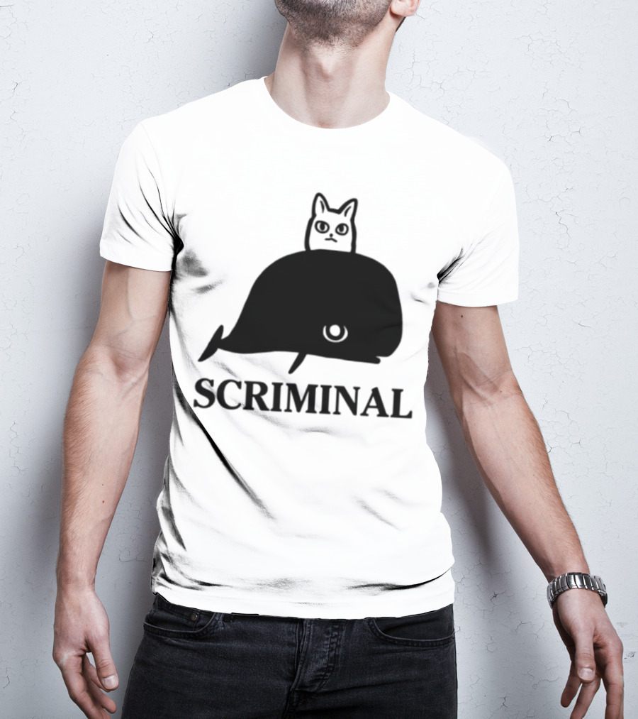 Scriminal Cat On Whale T-Shirt