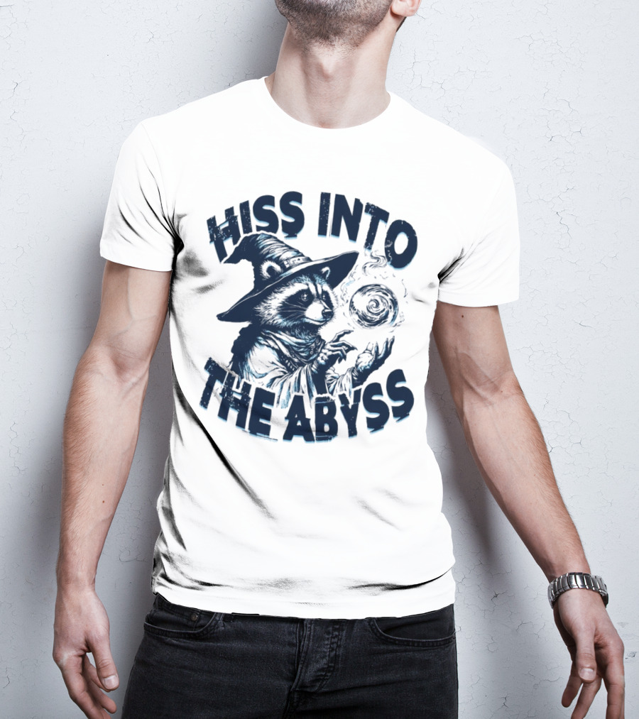 Hiss Into The Abyss Raccoon Witch With Magic Orb T-Shirt