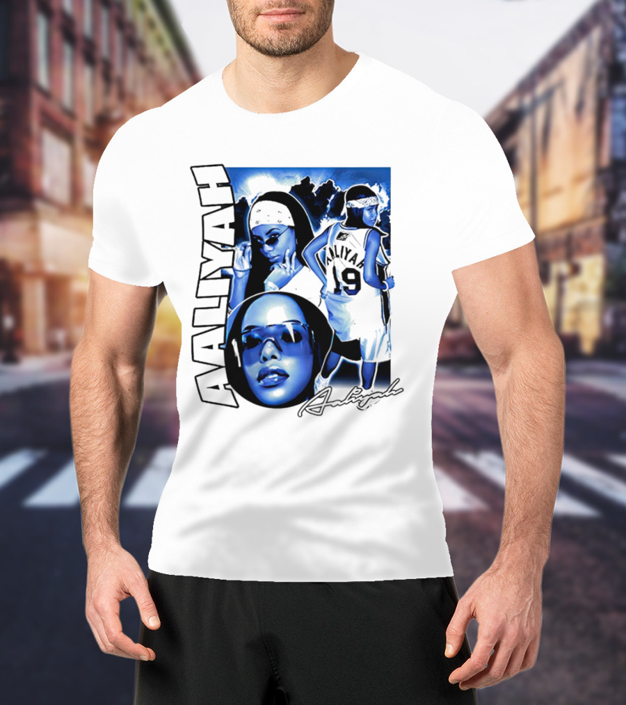 Aaliyah Vintage Rap Aaliyah 90s Style University Blue Jordan T-Shirt