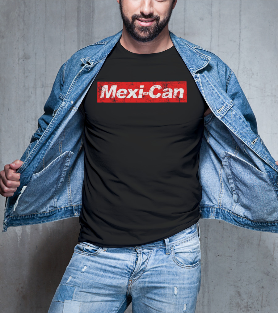 Mexi-Can Bold Red Grunge Style Typography T-Shirt