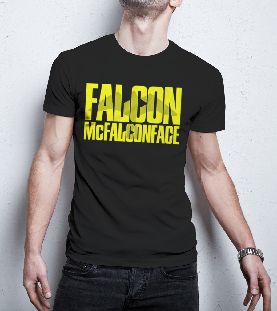 Falcon McFalconface Bold Yellow Text With Falcon T-Shirt