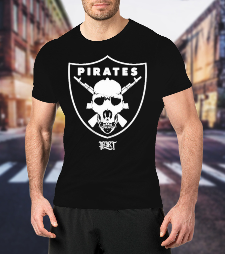 Pirates PRT Skull Emblem With Crossed Rifles T-Shirt