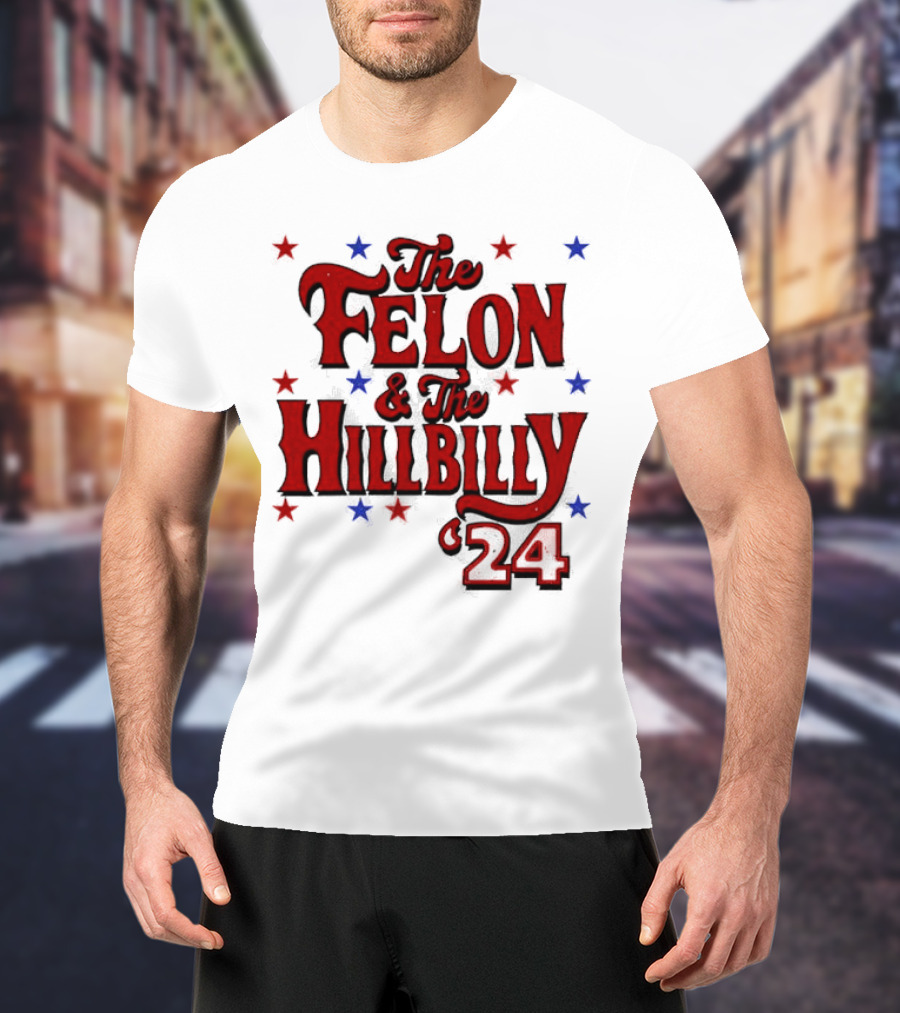 The Felon And The Hillbilly 24 Red And Blue Star T-Shirt