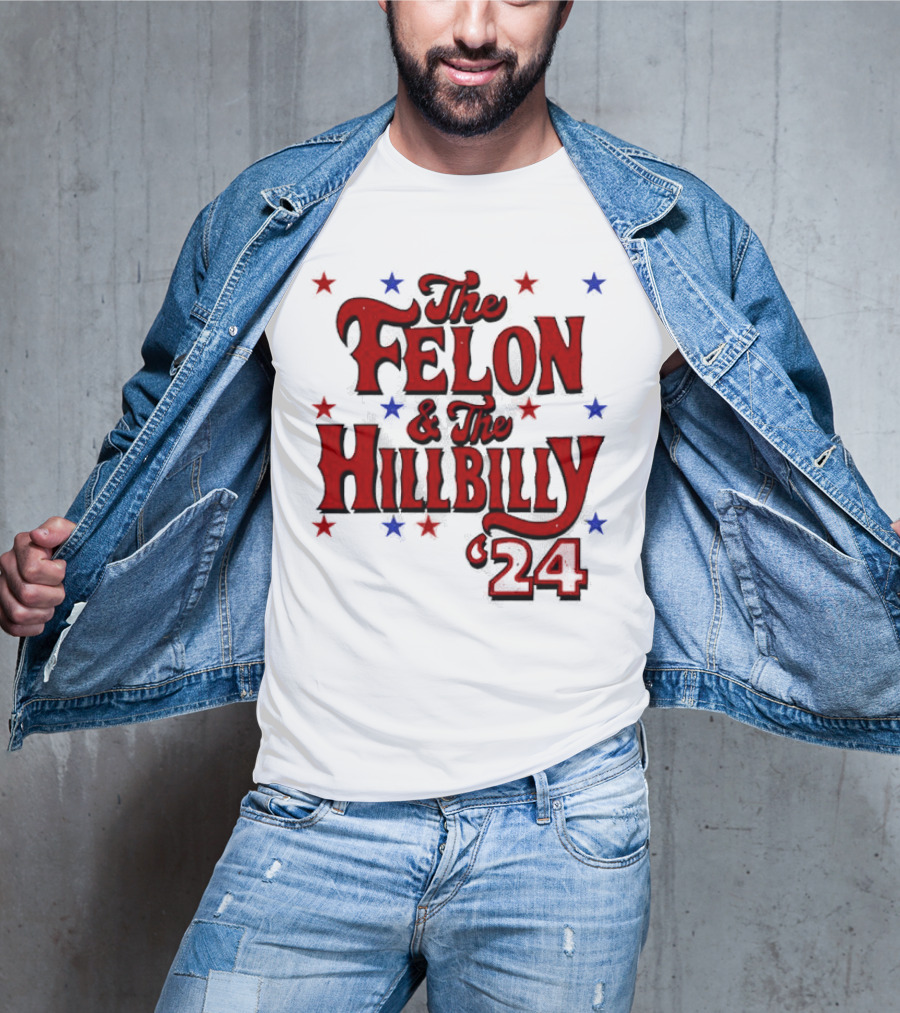 The Felon And The Hillbilly 24 Red And Blue Star T-Shirt