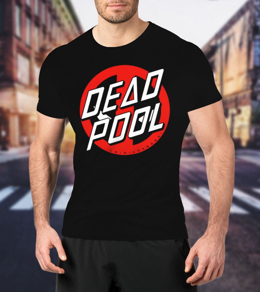 Deadpool X Santa Cruz Santapool Chimichangas Logo Red Circle T-Shirt