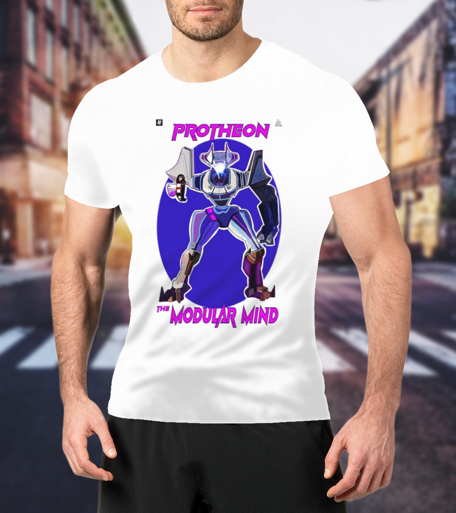 Protheon The Modular Mind Robot Character Purple Armor T-Shirt