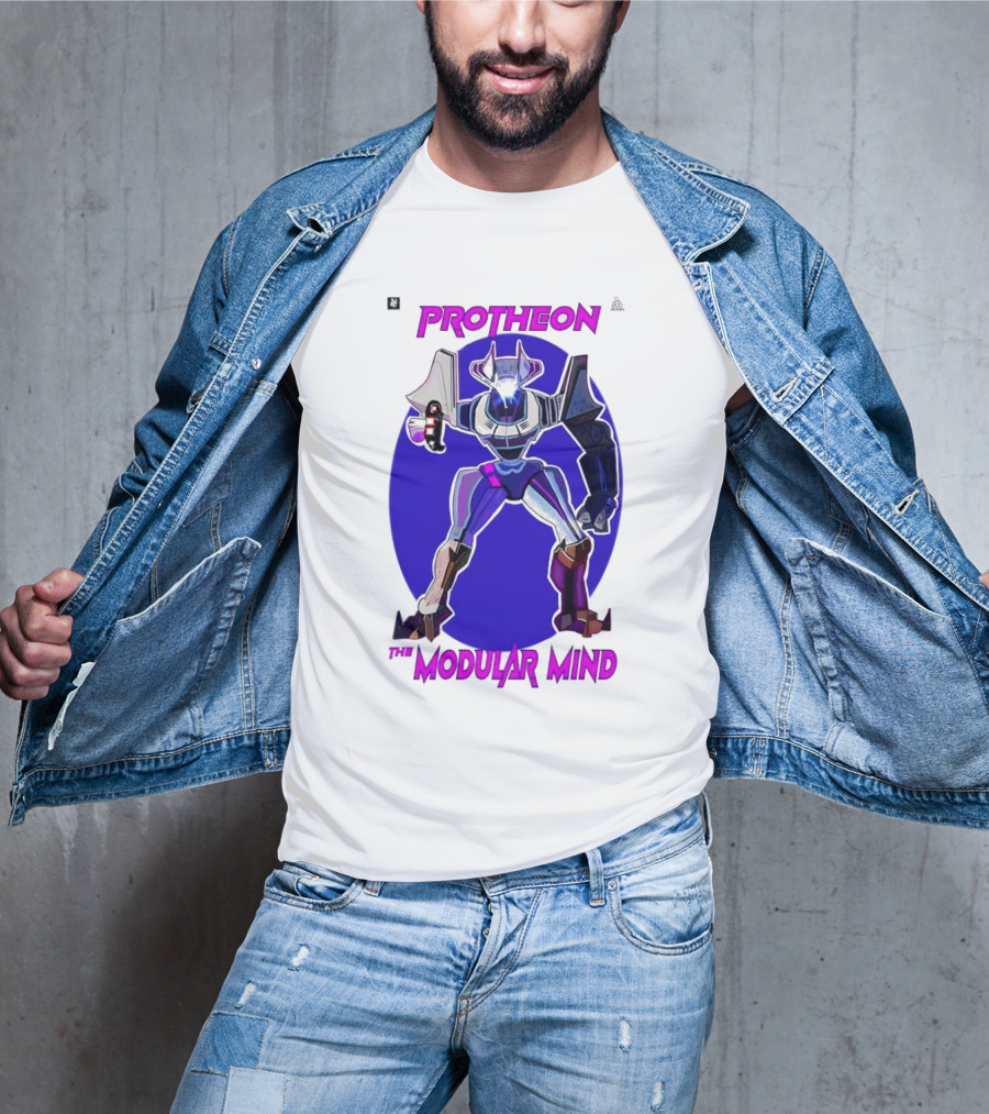 Protheon The Modular Mind Robot Character Purple Armor T-Shirt