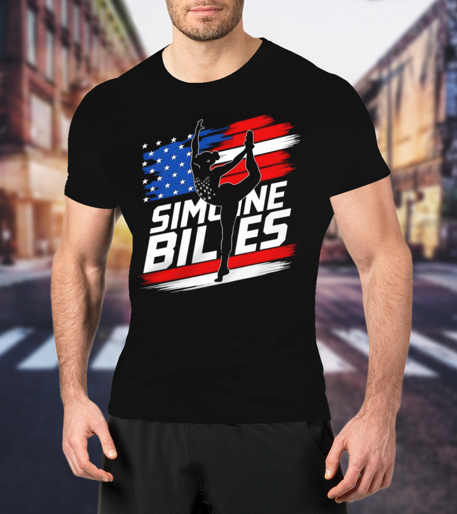 SIMONE BILES USA AMERICAN FLAG GYMNASTICS TEAM T-Shirt