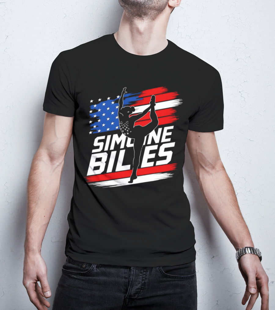 SIMONE BILES USA AMERICAN FLAG GYMNASTICS TEAM T-Shirt