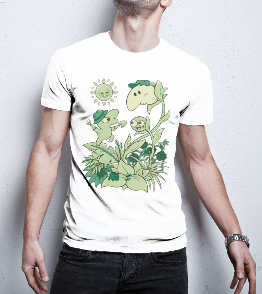 Smiling Friends Disdainful Gardener Cheerful Plant Companions And Sun T-Shirt