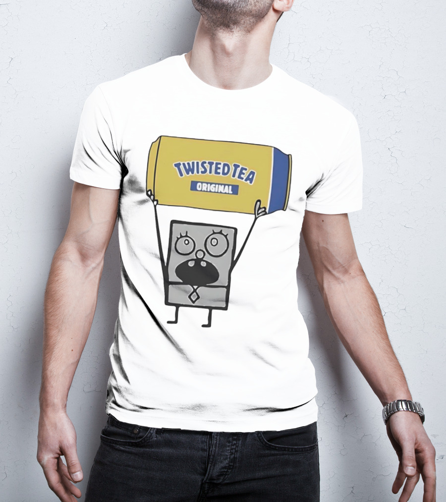 SpongeBob Doodlebob Holding Twisted Tea Original Can T-Shirt