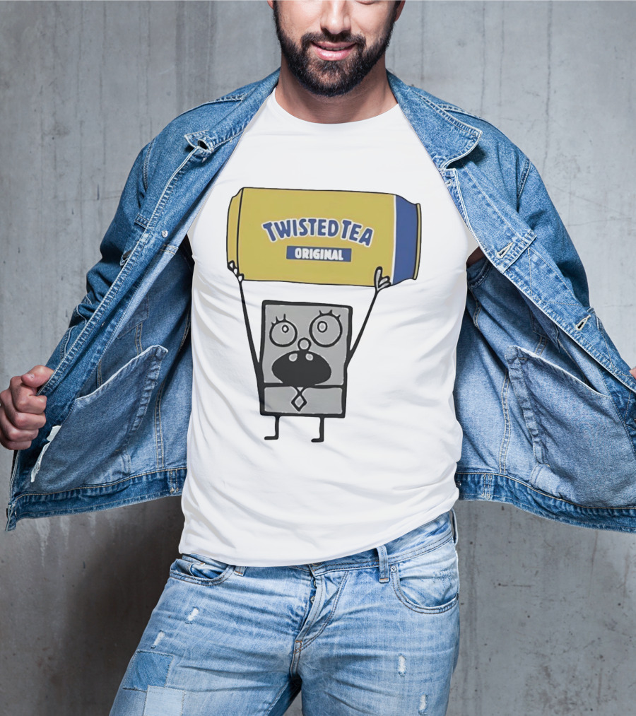 SpongeBob Doodlebob Holding Twisted Tea Original Can T-Shirt