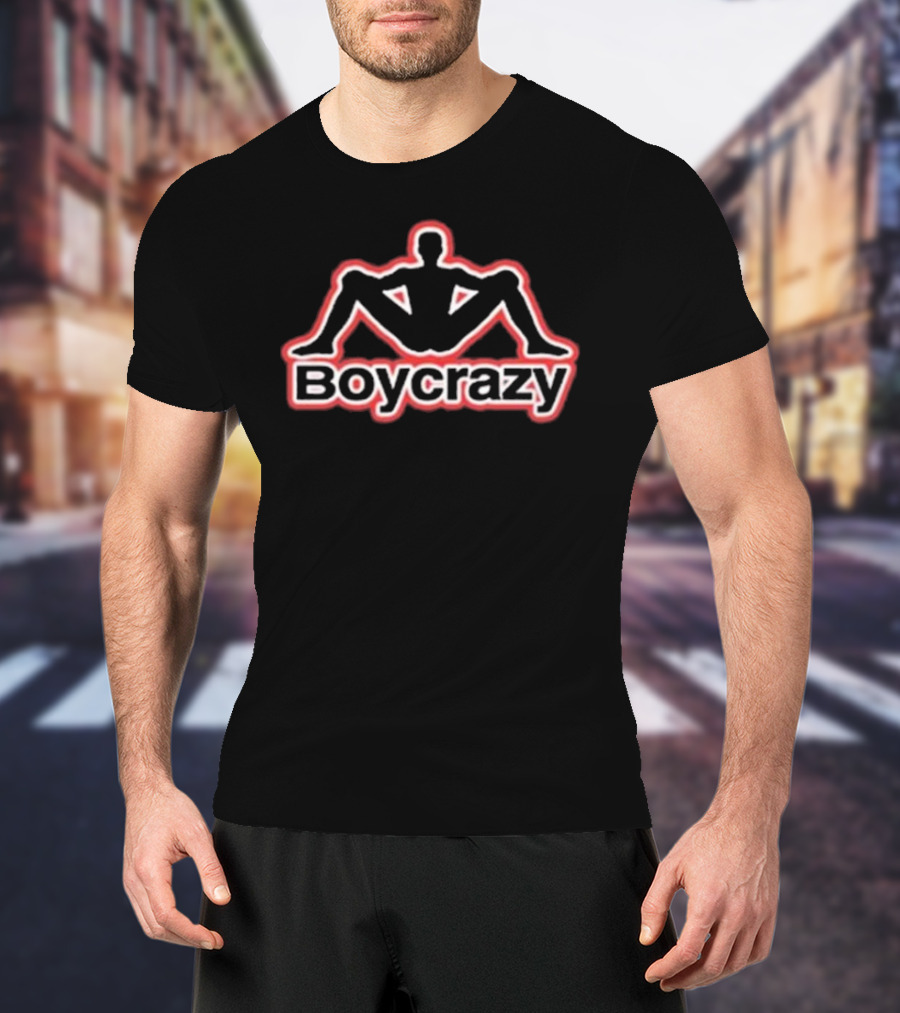 Boycrazy Silhouette Outline Logo With Seated Figure T-Shirt