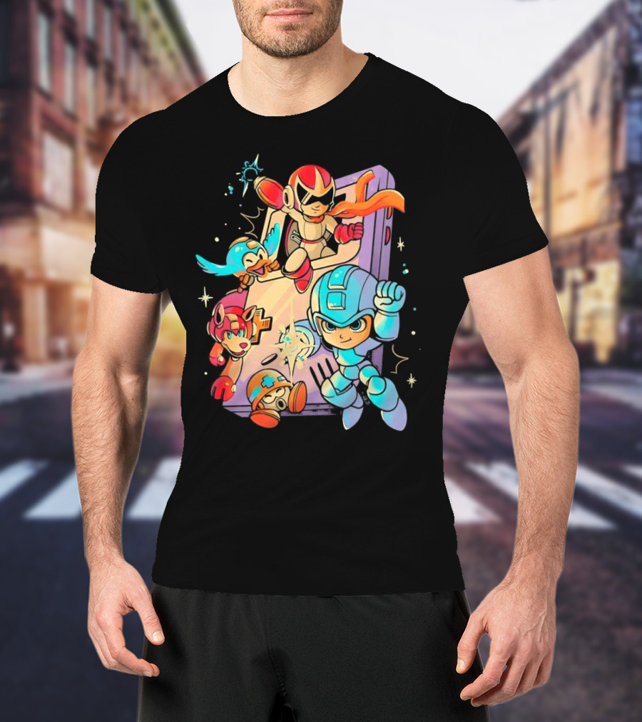 Mega Man And Friends Adventure With Console Elements T-Shirt