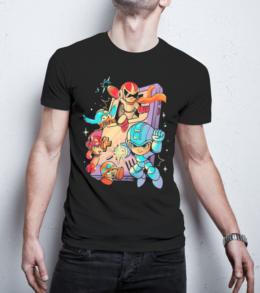Mega Man And Friends Adventure With Console Elements T-Shirt