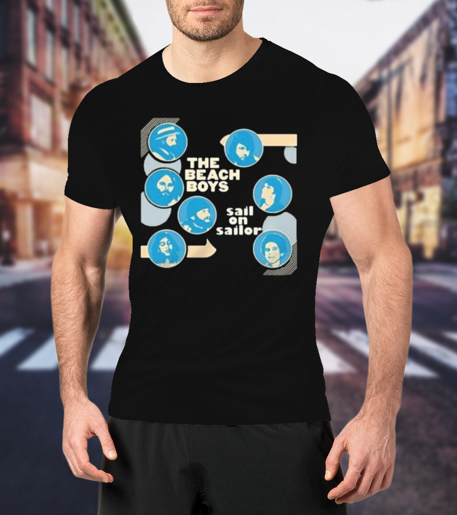 The Beach Boys Sail On Sailor Retro Blue Circles T-Shirt