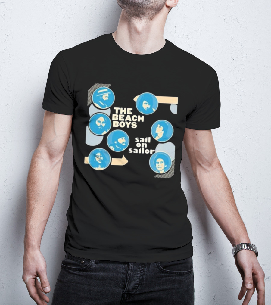 The Beach Boys Sail On Sailor Retro Blue Circles T-Shirt