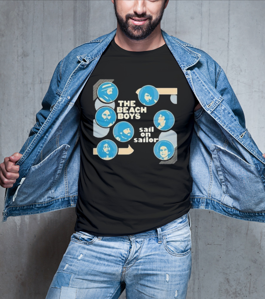 The Beach Boys Sail On Sailor Retro Blue Circles T-Shirt