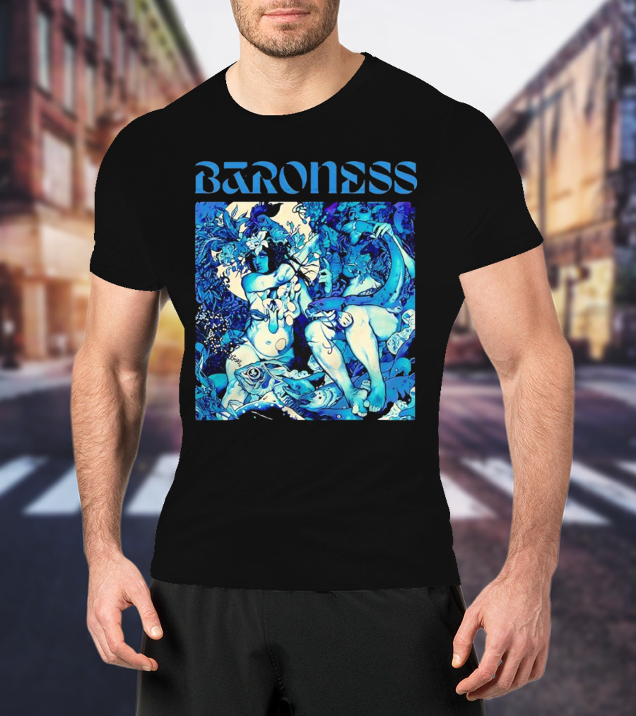 Baroness Blue Record Psychedelic Mythical Scene T-Shirt