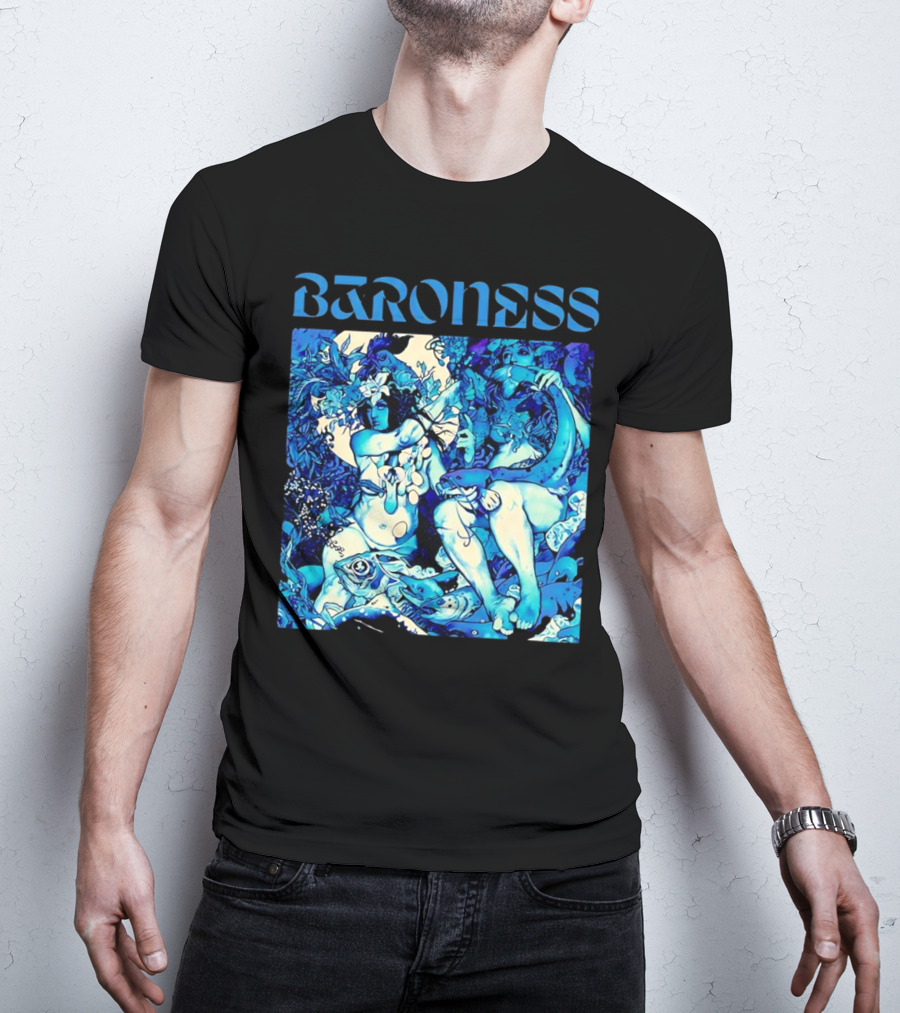 Baroness Blue Record Psychedelic Mythical Scene T-Shirt