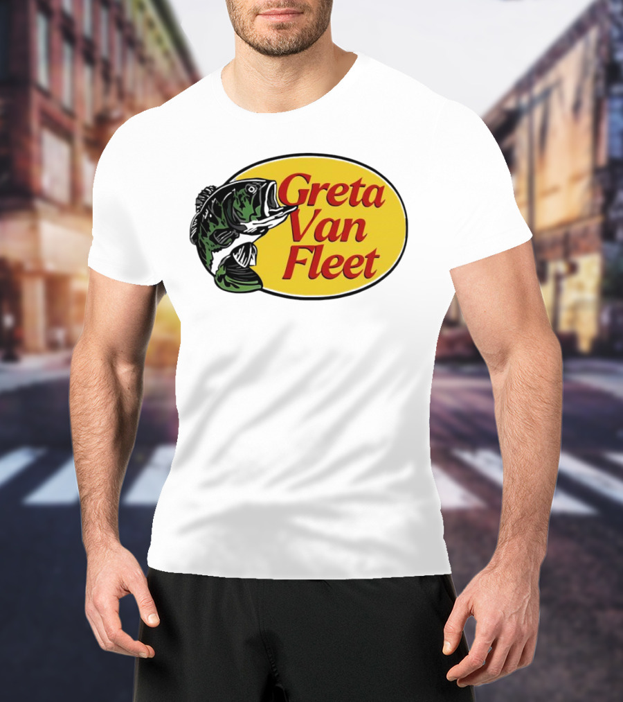 Greta Van Fleet Bass Fishing Oval Bass Emblem T-Shirt