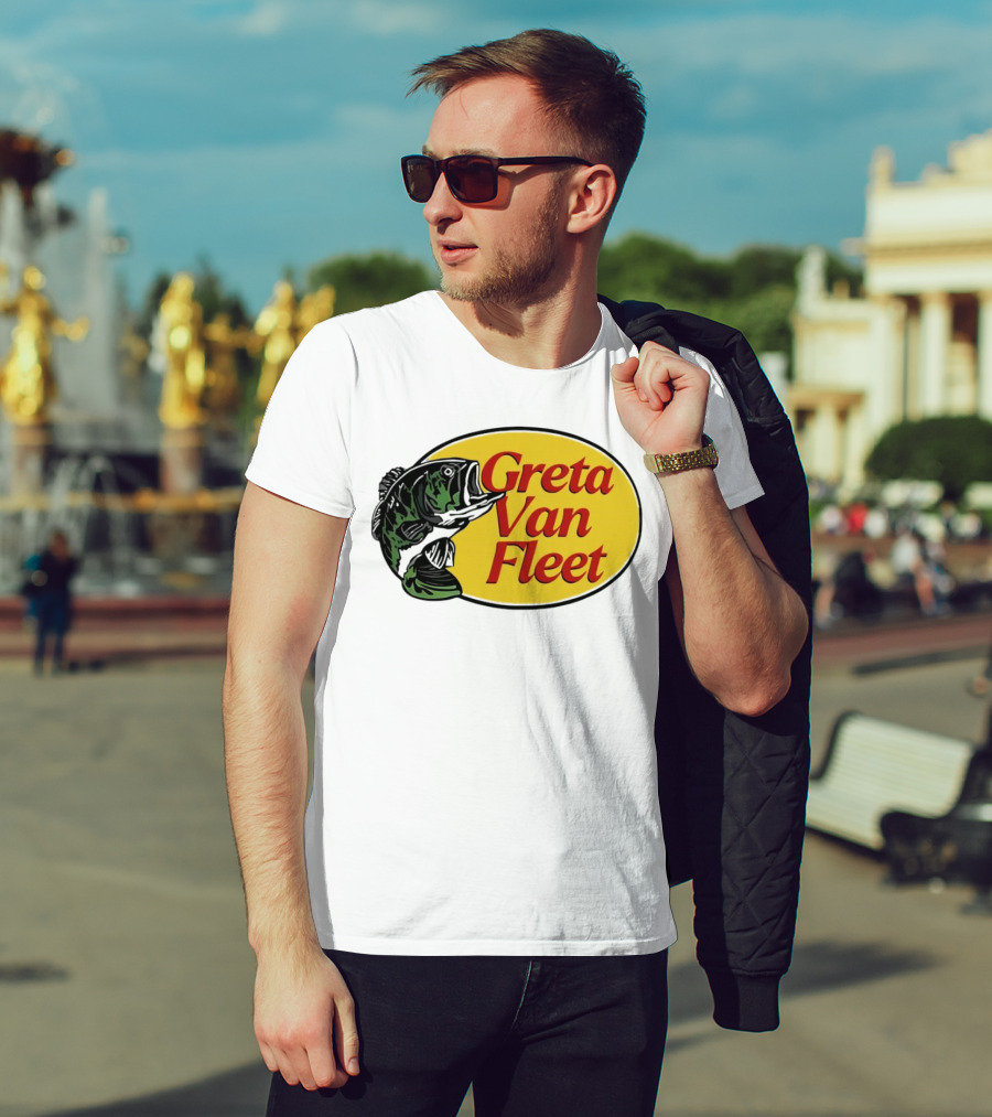 Greta Van Fleet Bass Fishing Oval Bass Emblem T-Shirt
