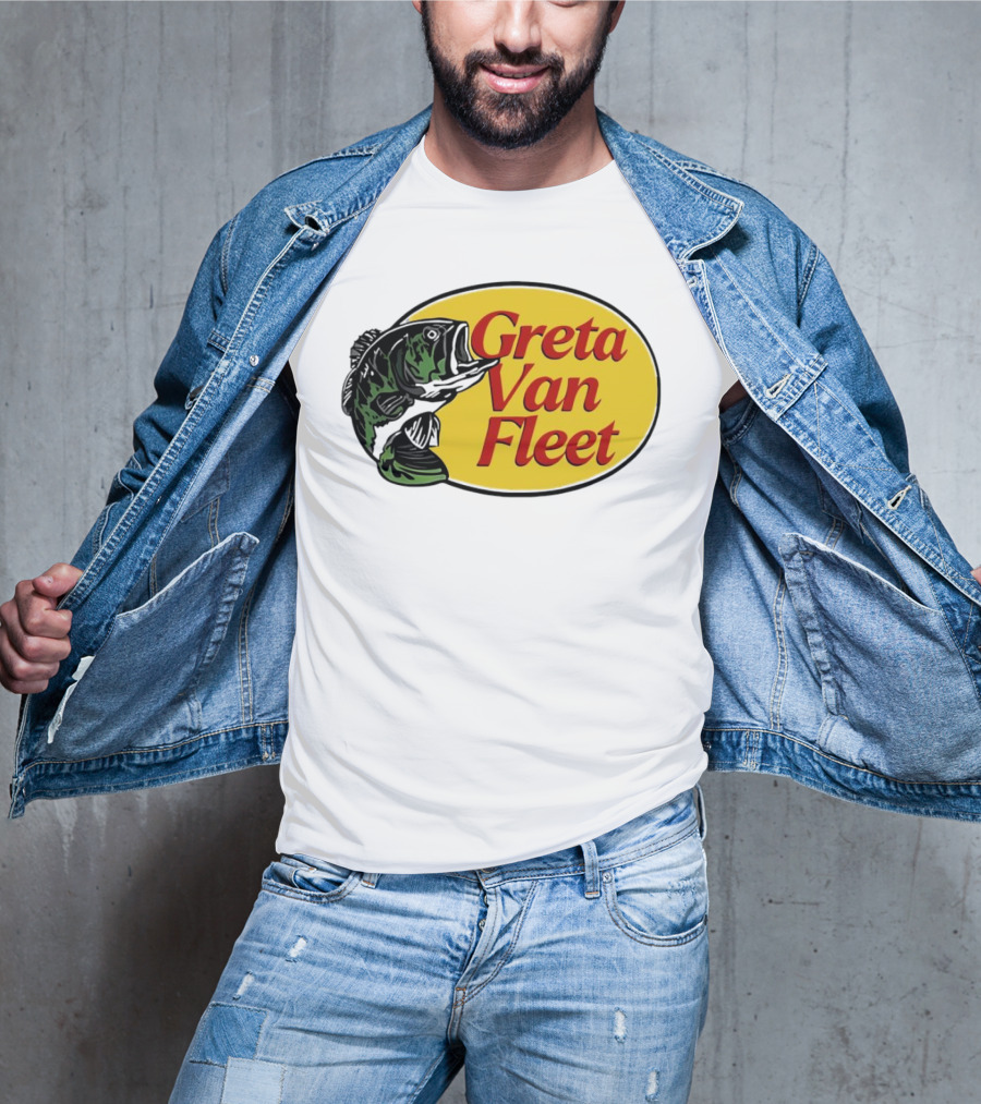 Greta Van Fleet Bass Fishing Oval Bass Emblem T-Shirt