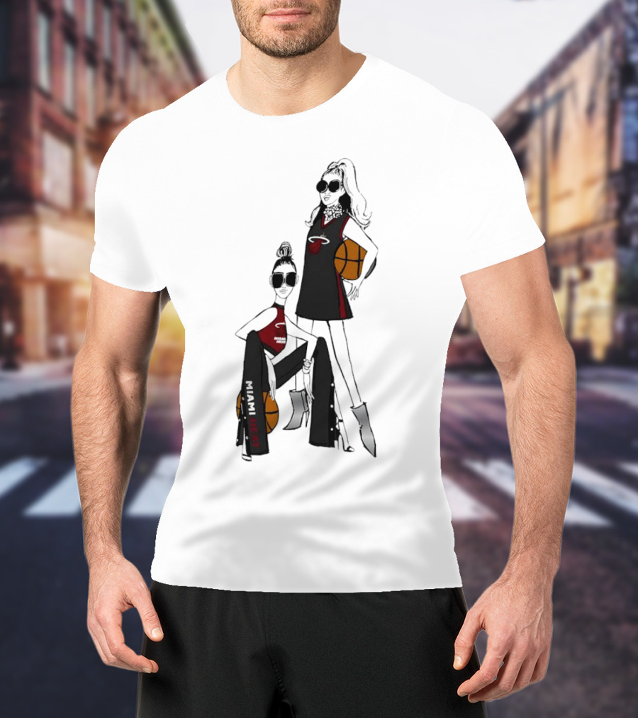 Miami Heat G-III 4Her Basketball Girls Fitted Fashion Lineup T-Shirt