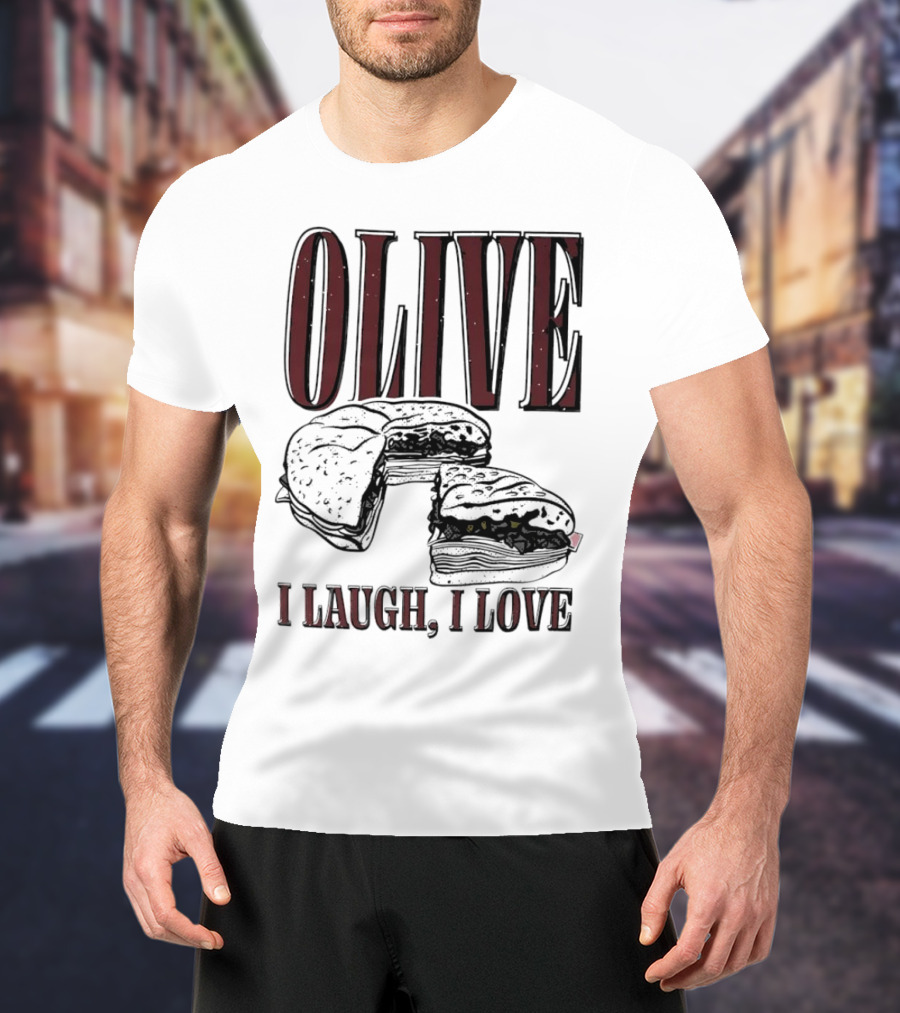 OLIVE I Laugh I Love Black Burger Joke T-Shirt