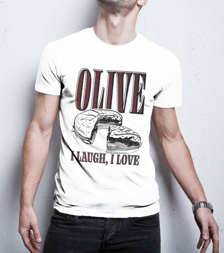 OLIVE I Laugh I Love Black Burger Joke T-Shirt