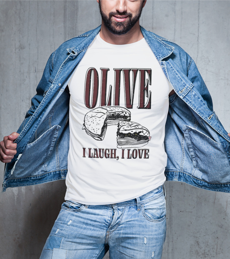 OLIVE I Laugh I Love Black Burger Joke T-Shirt