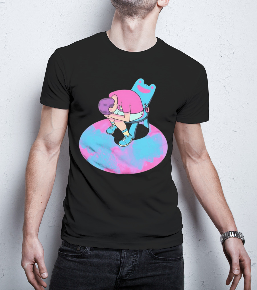 Bell Tolls X My Bells Child In Chair Art With Pink And Blue Palette T-Shirt