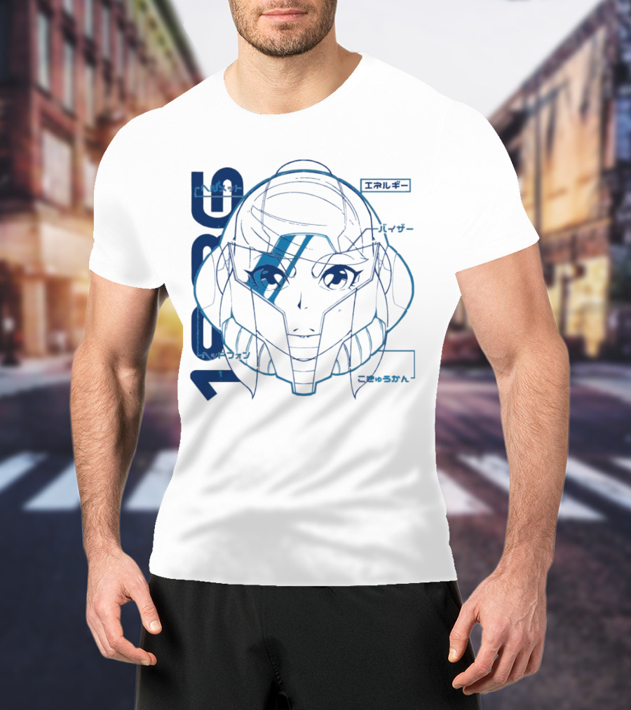 Samus Aran Metroid Heroine 1986 Visor Energy Icon Japanese T-Shirt