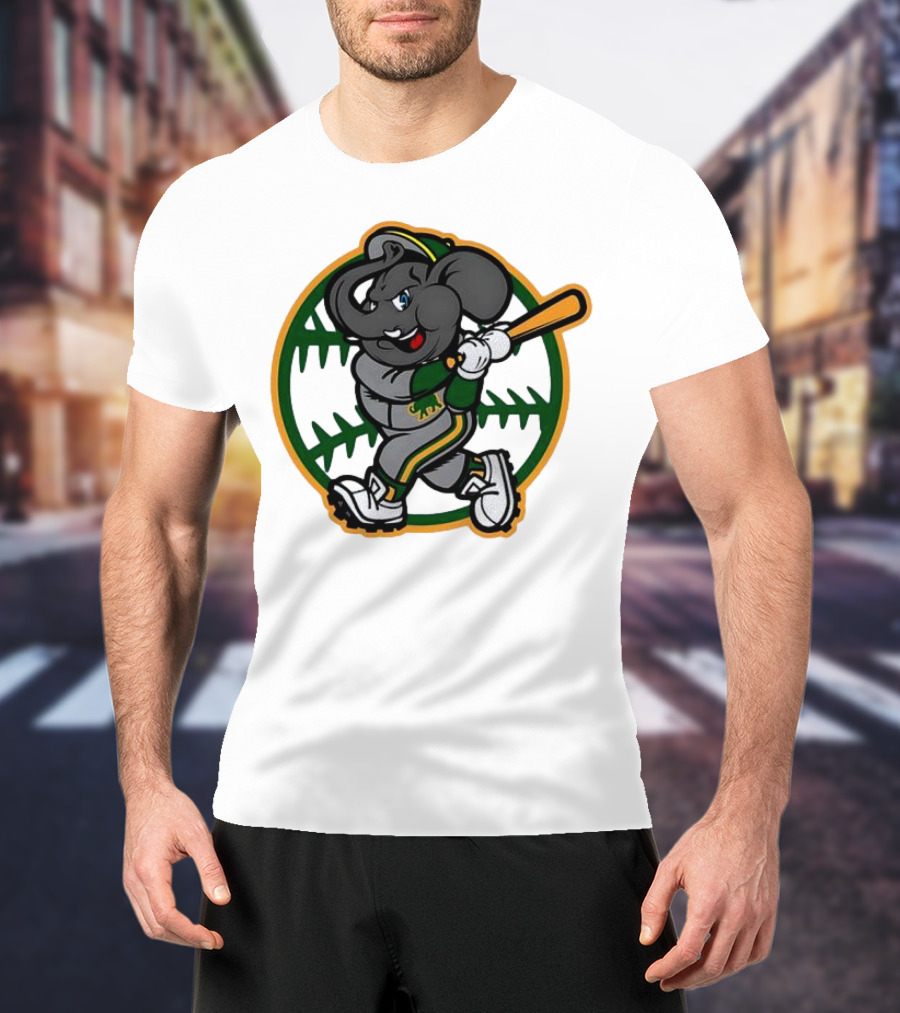 Oakland Baseball Elephant Batting Logo MLB T-Shirt